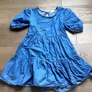 Ally b Size 7 Blue Puff Sleeve Tiered Dress Denim Colored (not material)